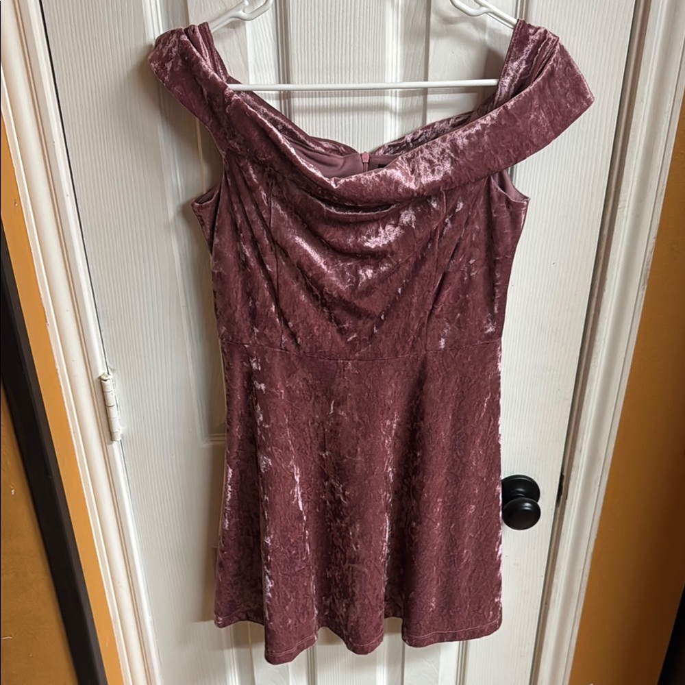 Lulu's Pink Velvet Dress